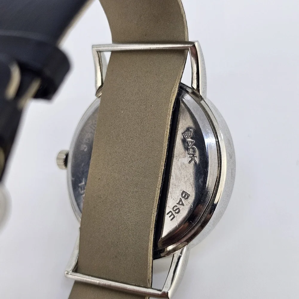 32MM Women's Watch White Dial Black Faux Leather‎ Band Up to 6.5